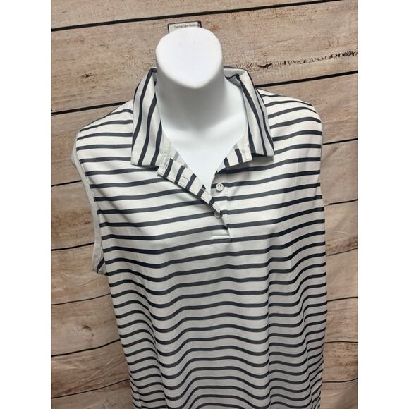 Nike Polo Shirt Womens Size XL Striped Dri Fit Sleeveless Tank Top Casual Golf - Picture 4 of 12